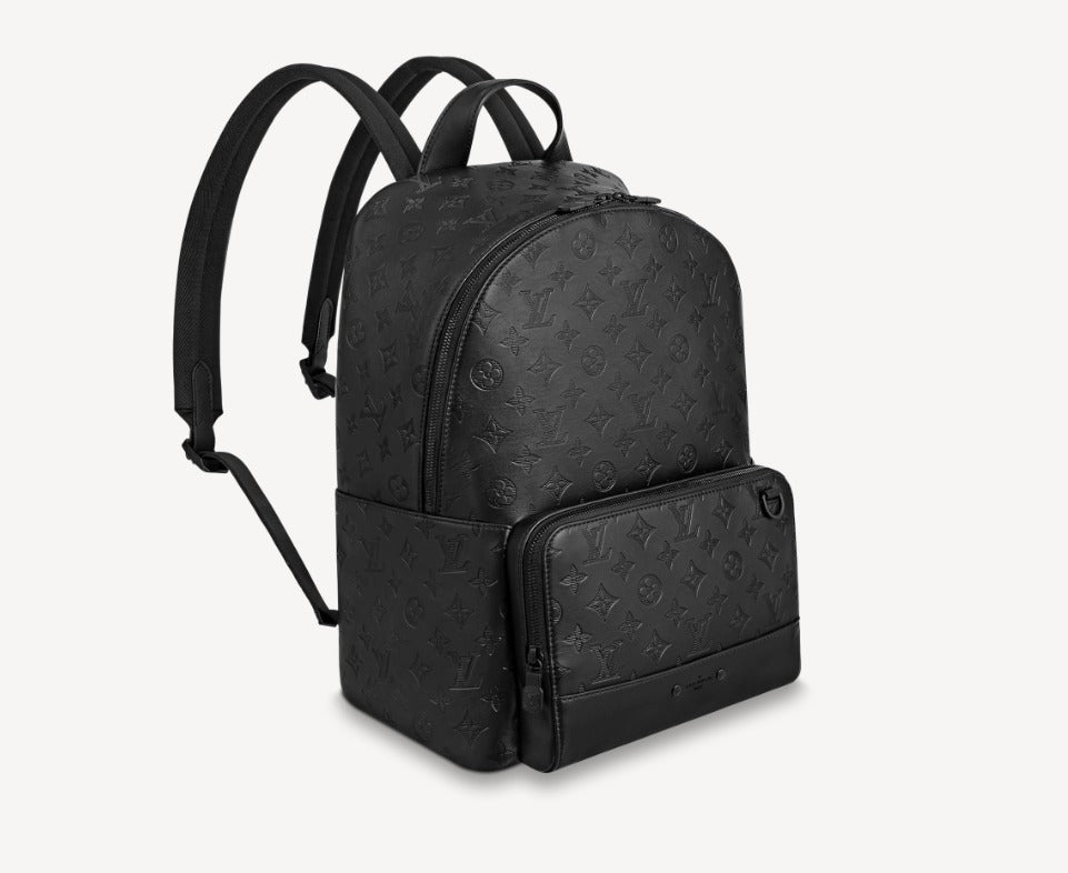 【2025】関税負担なし モノグラム リュック グレー 黒 シンプル 長財布 入る 33 x 41 x 18 cm